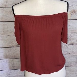 Red Rust Off the Shoulder Top